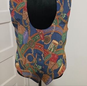 ON THE VERGE vintage 90s Vintage Tapestry Ornate Vest Usa Size Small